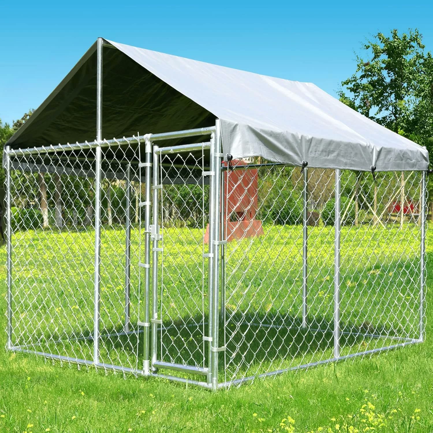 10x10x6.56 galvanized dog kennel with waterproof cover