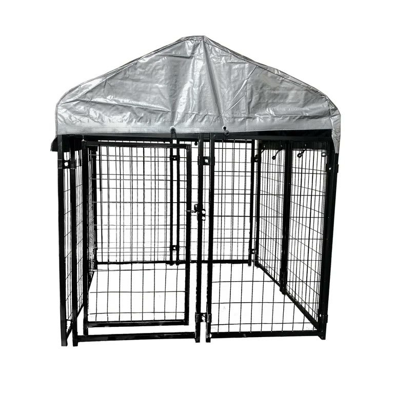 ALEKO expandable dog kennel with roof and rain cover