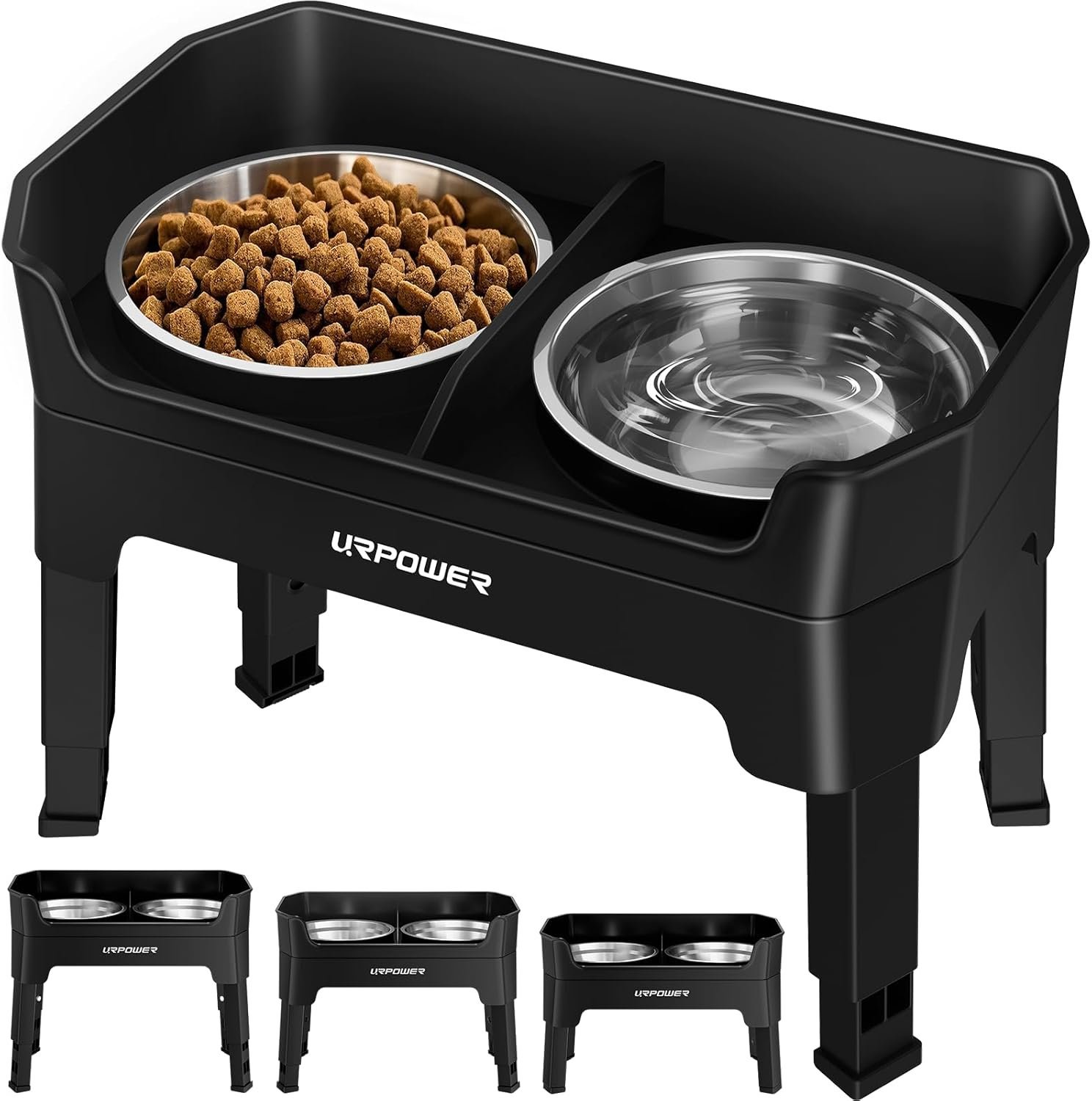URPOWER 3-in-1 Elevated Dog Bowls