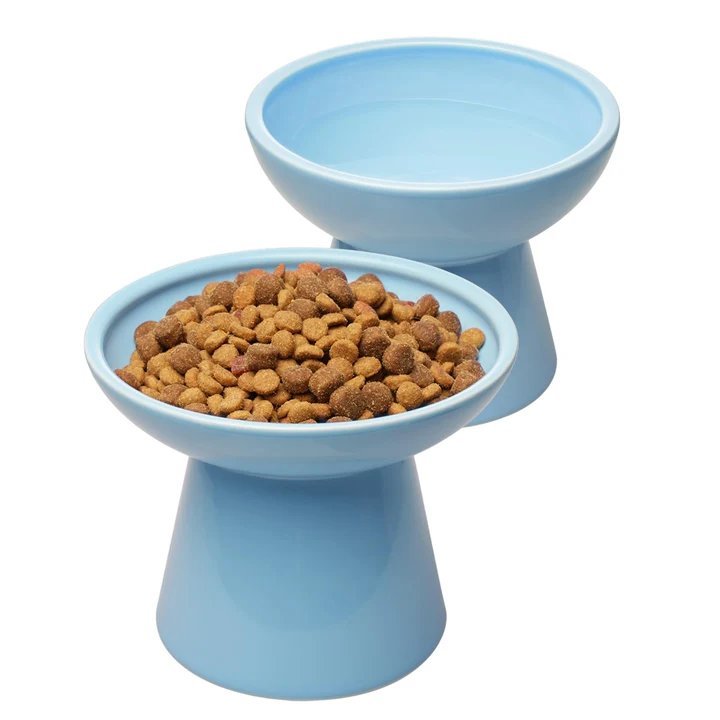 CEEFU Elevated Ceramic Cat Bowls 2-Pack