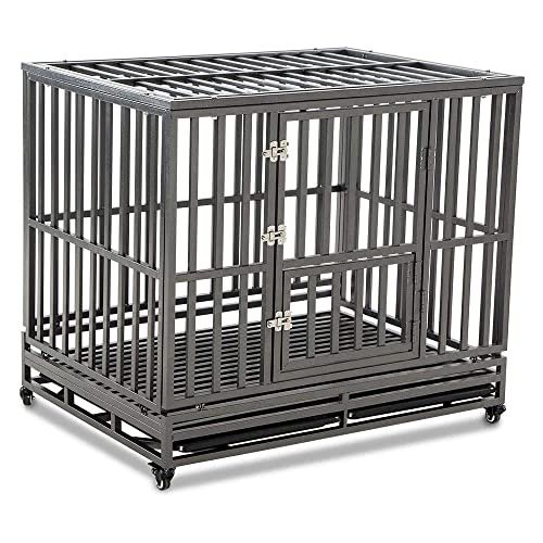 LUCKUP 42 inch Heavy Duty Dog Crate