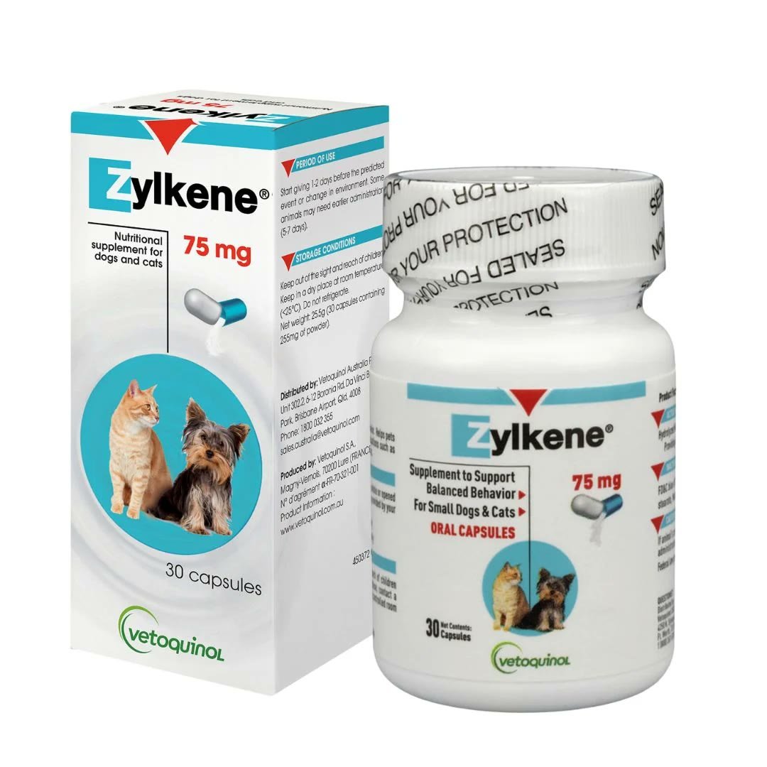 Vetoquinol Zylkene 75 mg calming capsules for cats