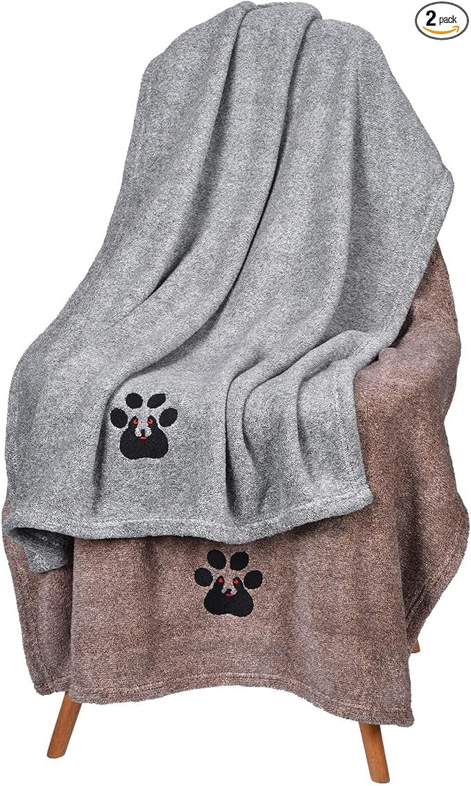 5. Dogvingpk 2-Pack Towels — Best Drape