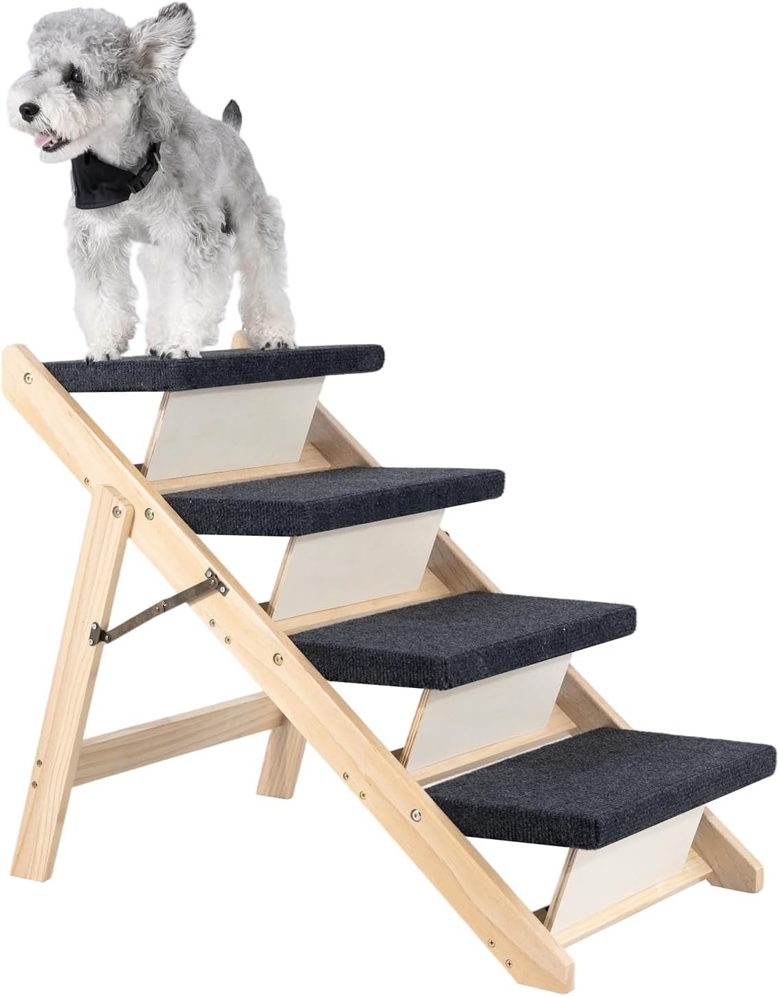 MEWANG Wood Pet Stairs & Ramp (3-in-1) — Best convertible design