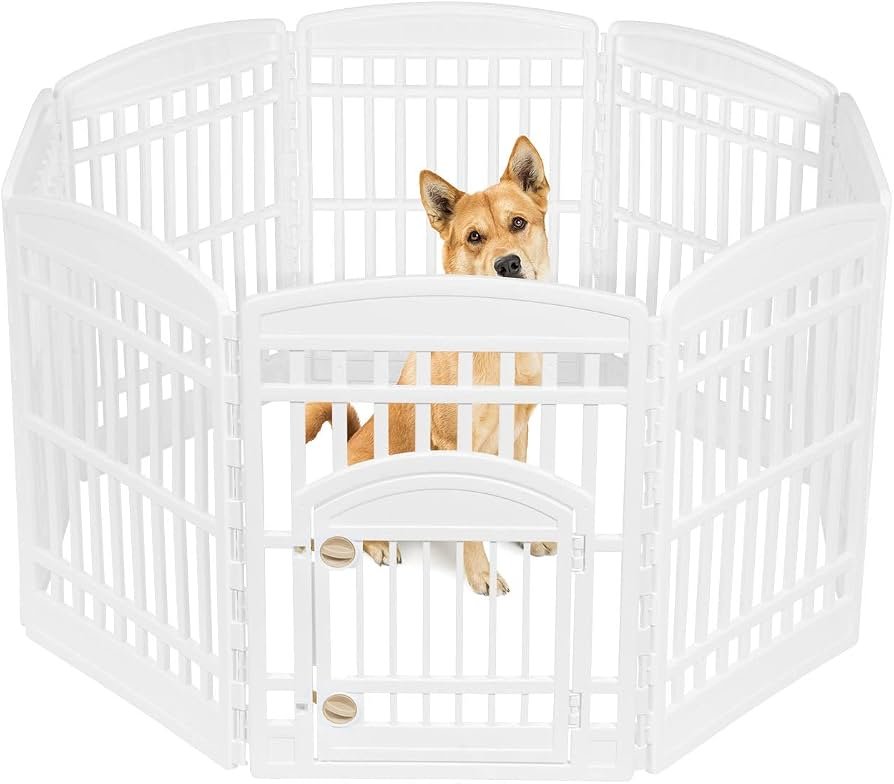 IRIS USA 4-Panel Plastic Playpen with Door (35″) — Best expandable panels