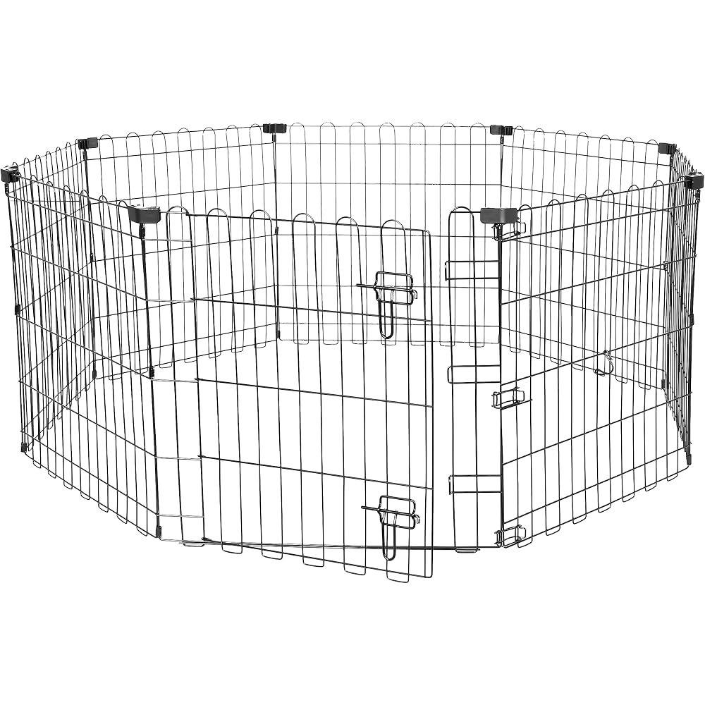 Amazon Basics Foldable Octagonal Metal Playpen (24″) — Best cheap adjustable
