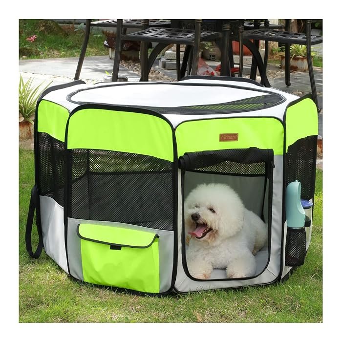 1. Akinerri Pop-Up Pet Playpen, X-Large — Best packs-into-luggage