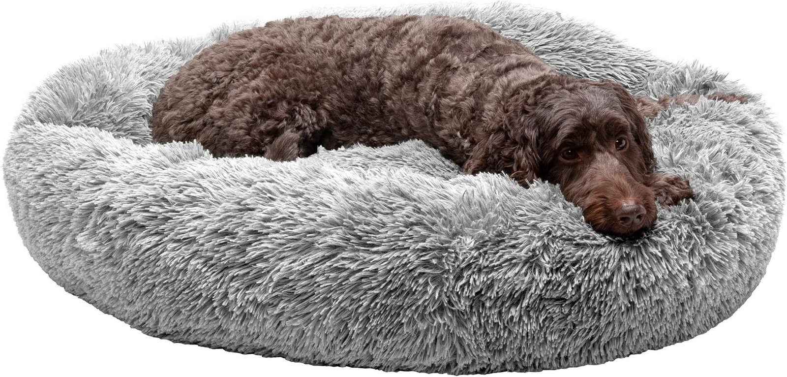 FurHaven Calming Cuddler Long Fur (36 inch) anti-anxiety dog bed