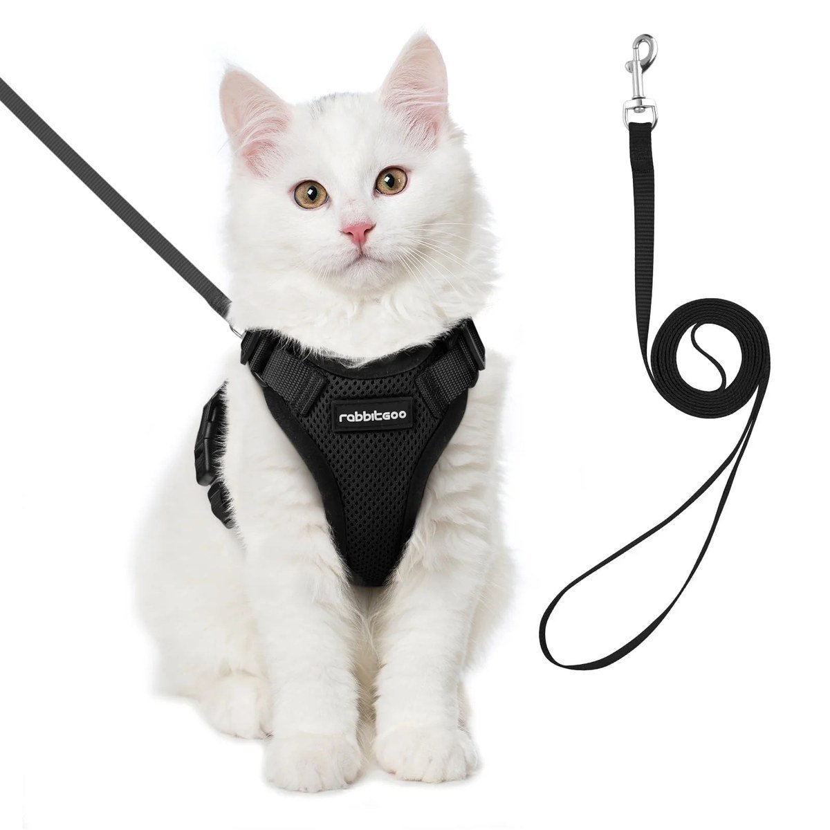 rabbitgoo escape proof cat harness in XS with reflective strips and leash