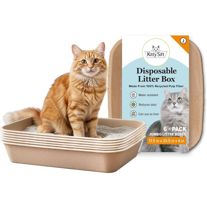 Kitty Sift jumbo disposable litter box 6-pack packaging