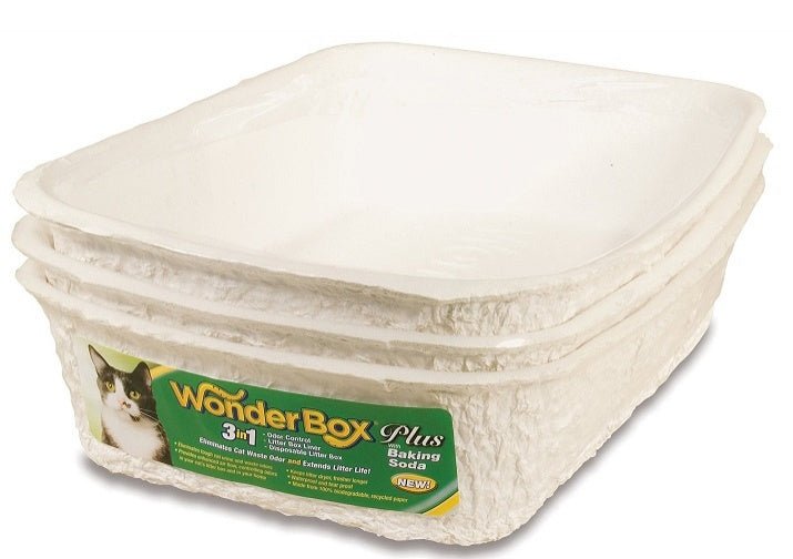 Kitty's WonderBox disposable litter box 3-pack packaging