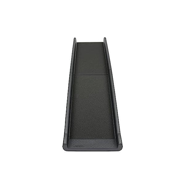 PetSafe Happy Ride folding dog ramp, unfolded studio view showing the high-traction walking surface and side rails