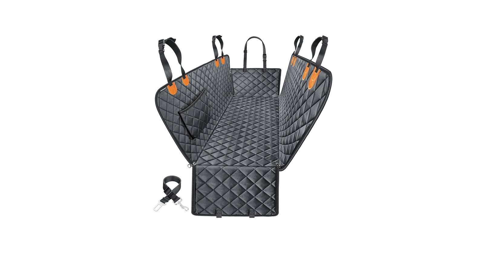 URPOWER Dog Car Seat Cover 600D hammock with orange accents