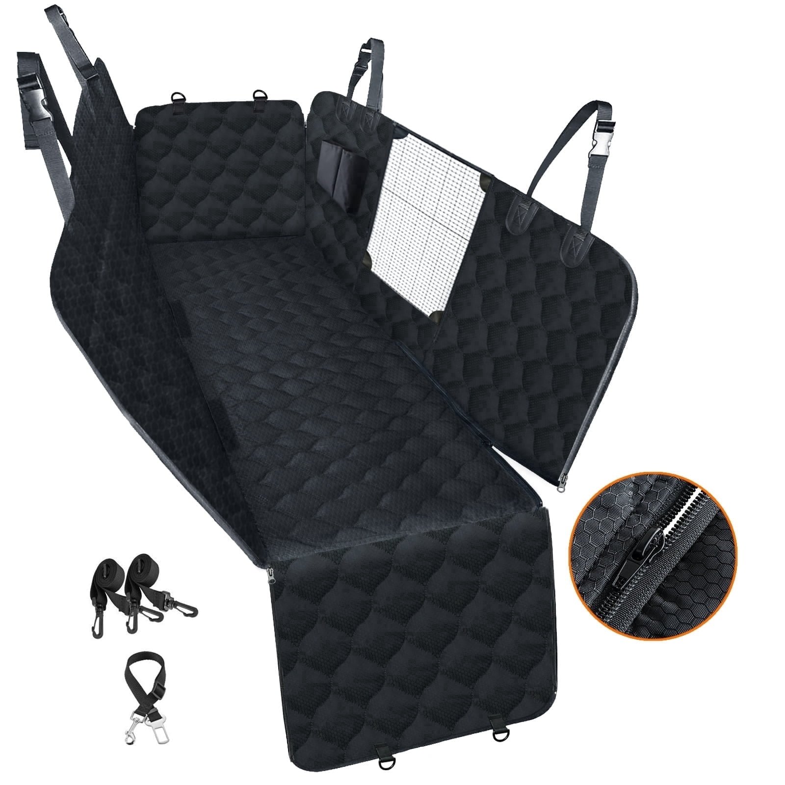 PETICON dog car seat cover with mesh window