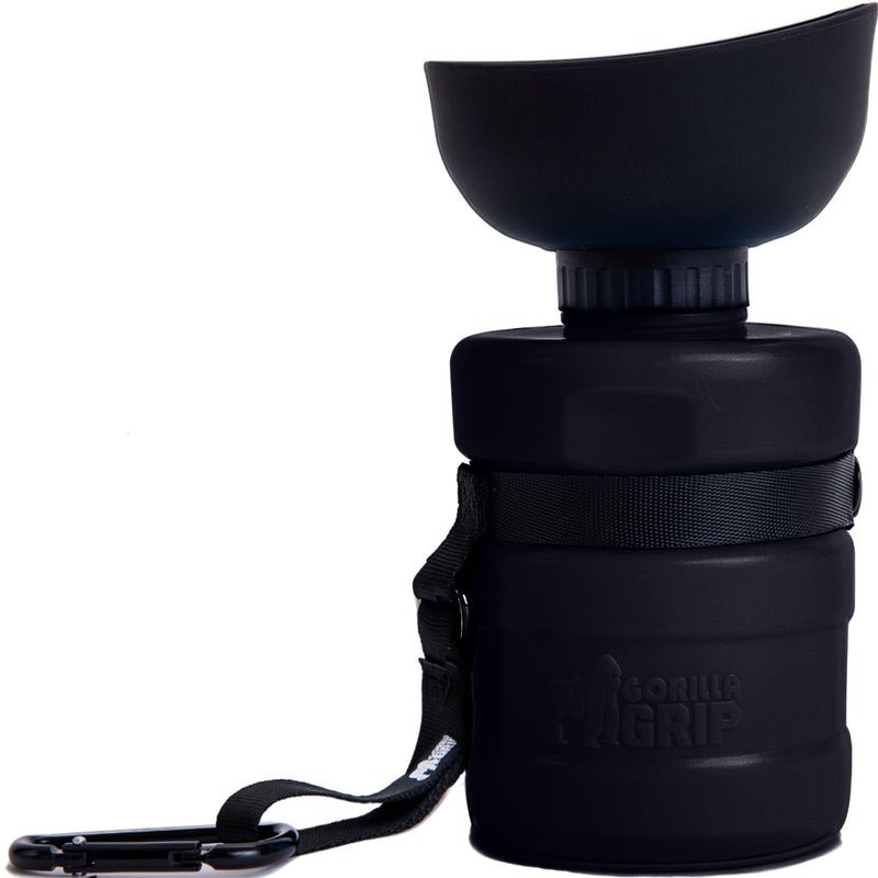 GORILLA GRIP dog water bottle, black, 20 oz