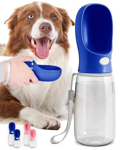 MalsiPree dog water bottle, navy blue, 19 oz