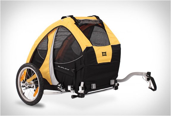 Burley Tail Wagon pet bike trailer in yellow and black