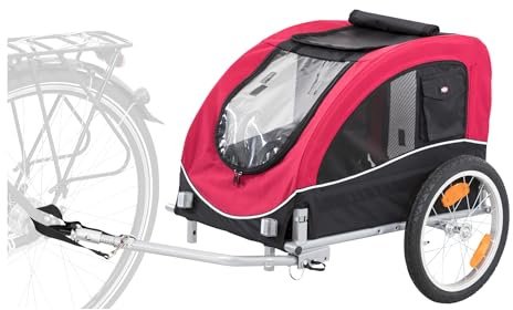 TRIXIE large dog bike trailer in red and black