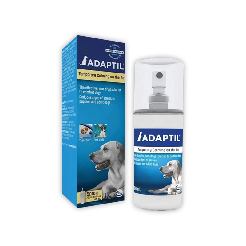 ADAPTIL dog calming pheromone spray, 60 mL box and bottle