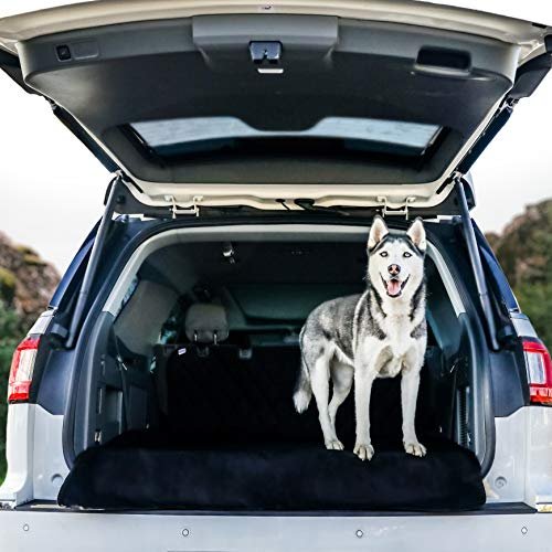 BarksBar Original Pet Cargo Cover and Liner installed in a car trunk