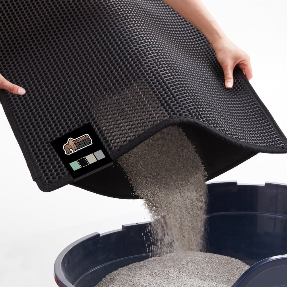 1. Gorilla Grip Honeycomb Cat Litter Box Mat — Best Overall