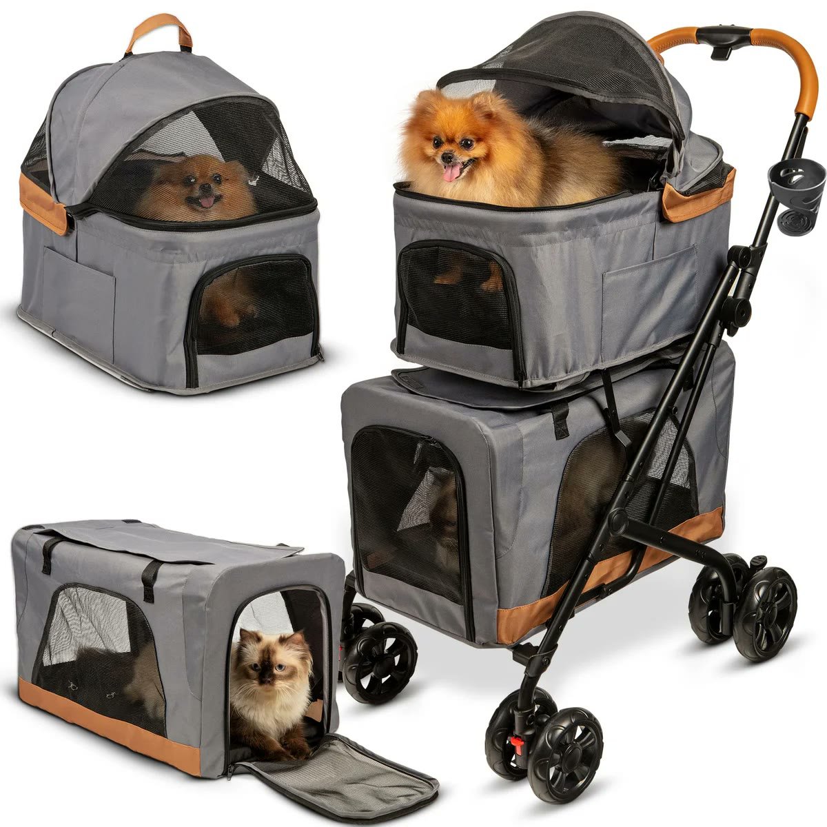 6. PAWLALA Double Pet Stroller — Best Detachable Carriers
