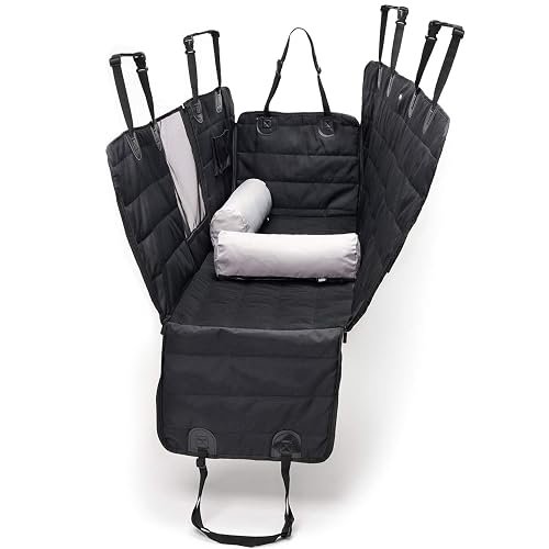 Barkbox 2-in-1 car seat cover with bolster pillows