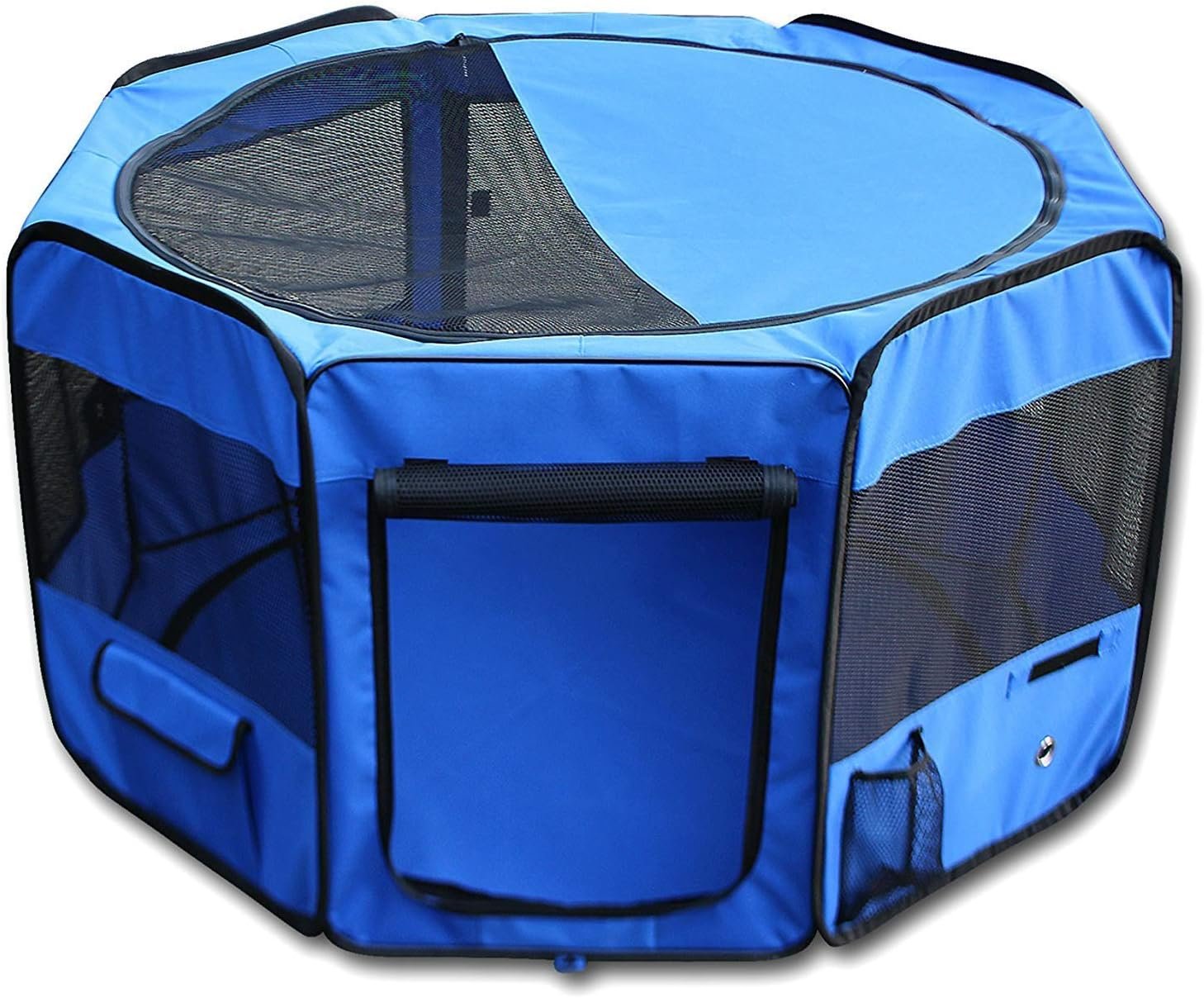 ESK Collection blue 45 inch pop-up pet playpen with mesh windows