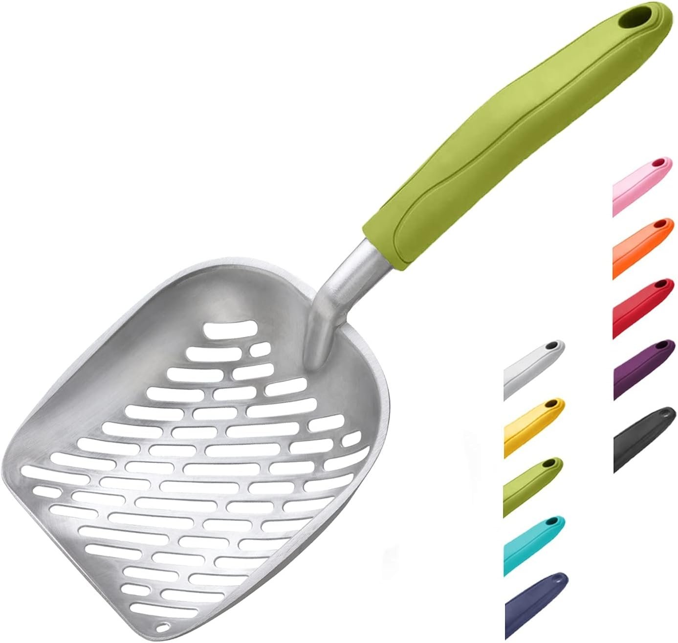 WePet jumbo aluminum alloy deep-shovel litter scoop with green handle