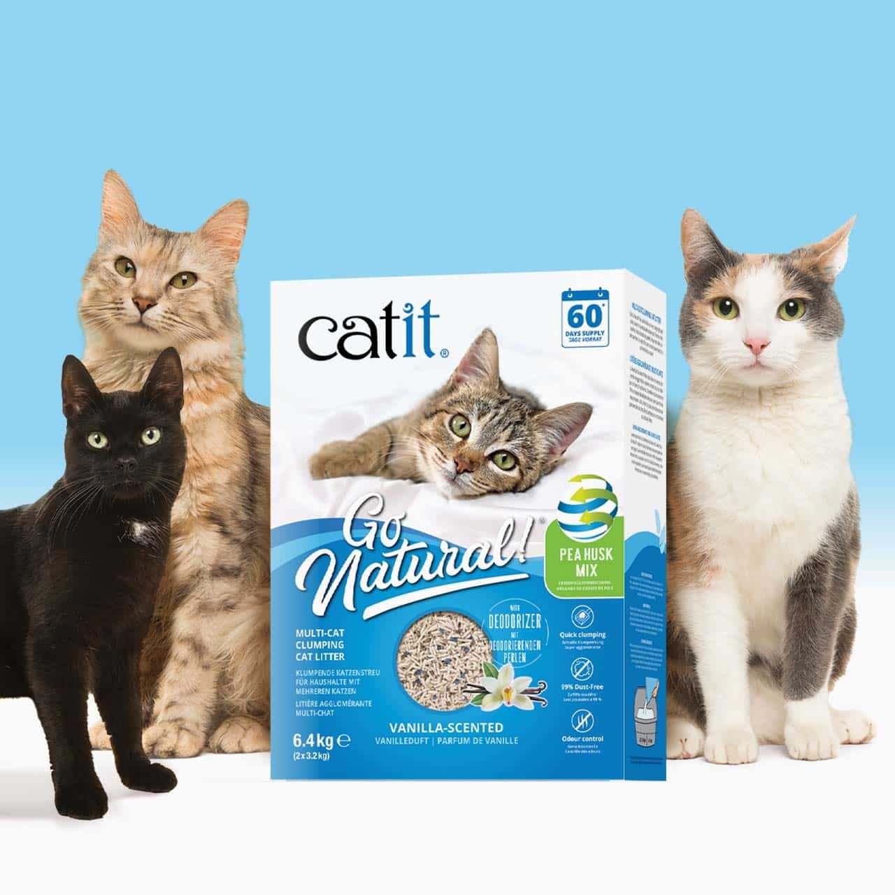 1. Catit Go Natural Multi-Cat Pea Husk + Bentonite — Best Hybrid Pea-Husk