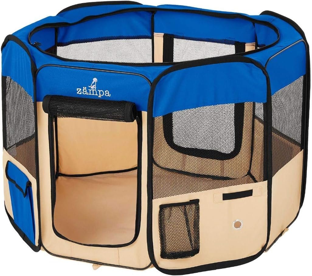 4. Zampa Pop-Up Portable Playpen (Medium) — Most Portable