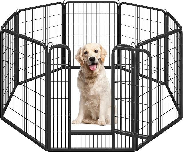 6. Yaheetech Wide Panel Dog Playpen (40″, 8 Panels) — Best Budget Steel