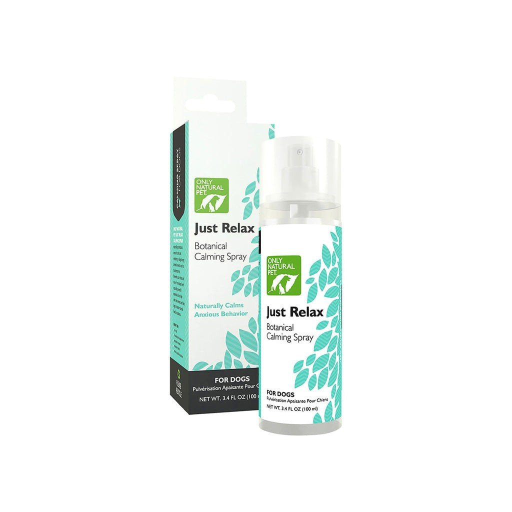 Only Natural Pet Just Relax Botanical Calming Spray bottle and box