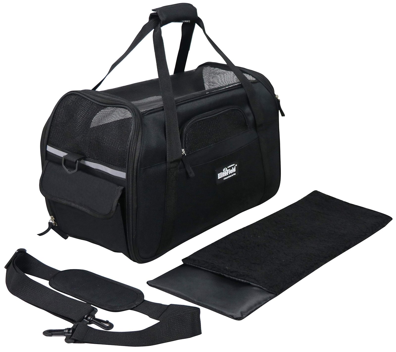 EliteField Deluxe Soft-Sided Pet Carrier, Large, Black
