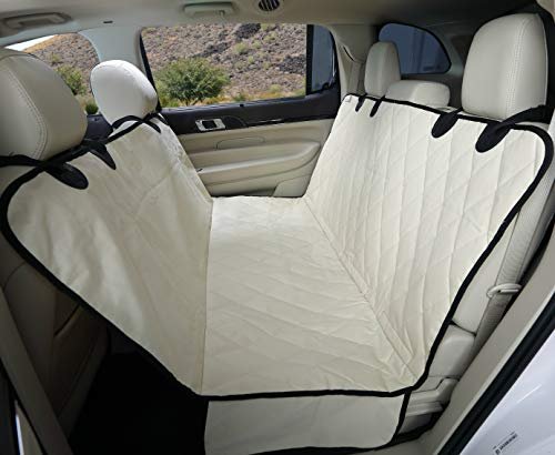 4Knines dog backseat cover with hammock, regular, tan