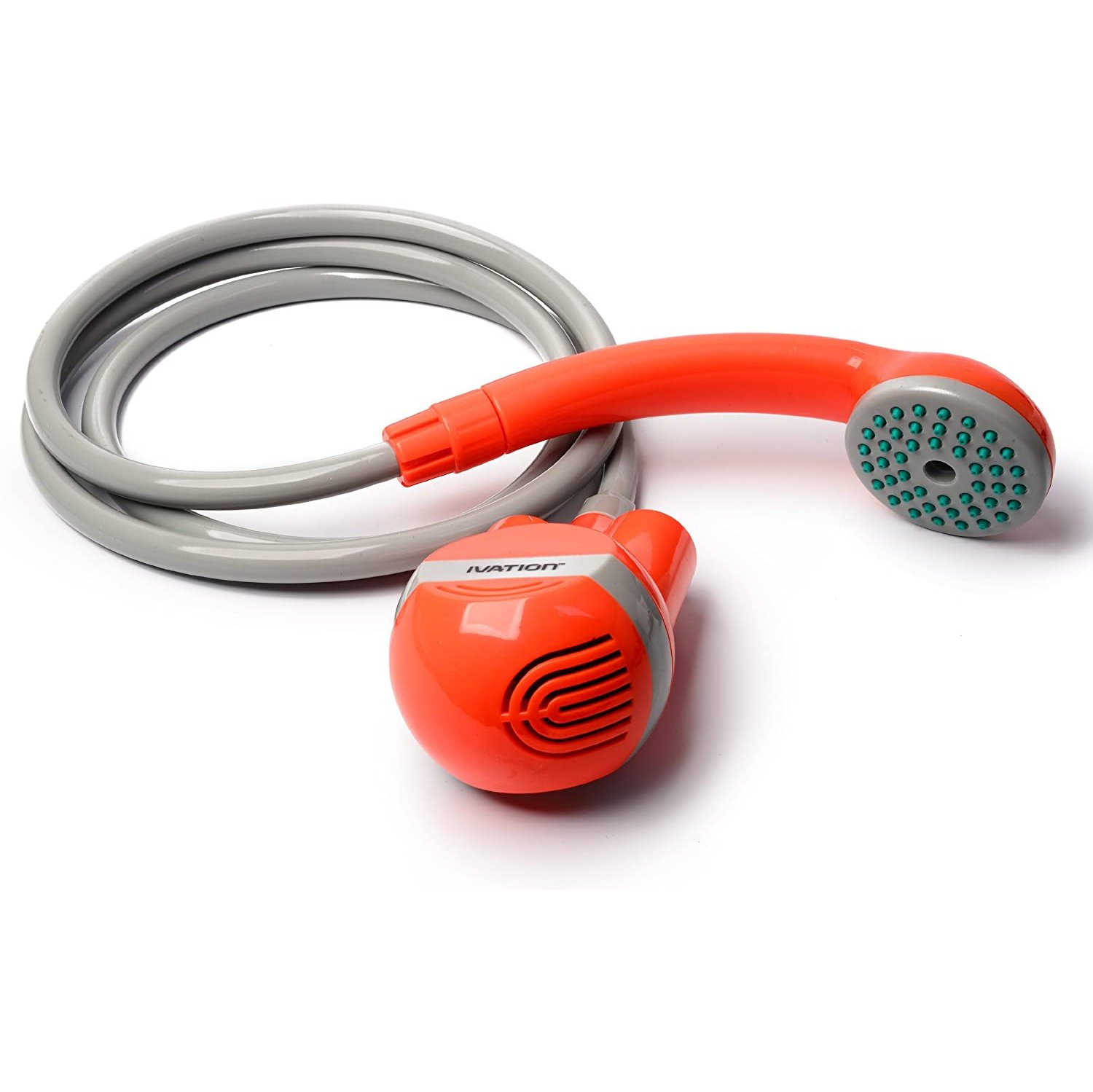 Ivation portable outdoor shower battery powered pump with shower head and hose