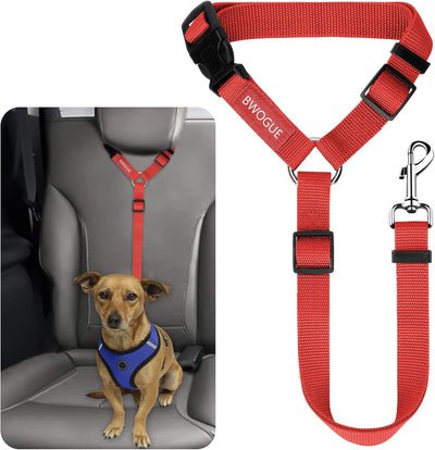 BWOGUE Pet Dog Cat Seat Belt Headrest Restraint, Red