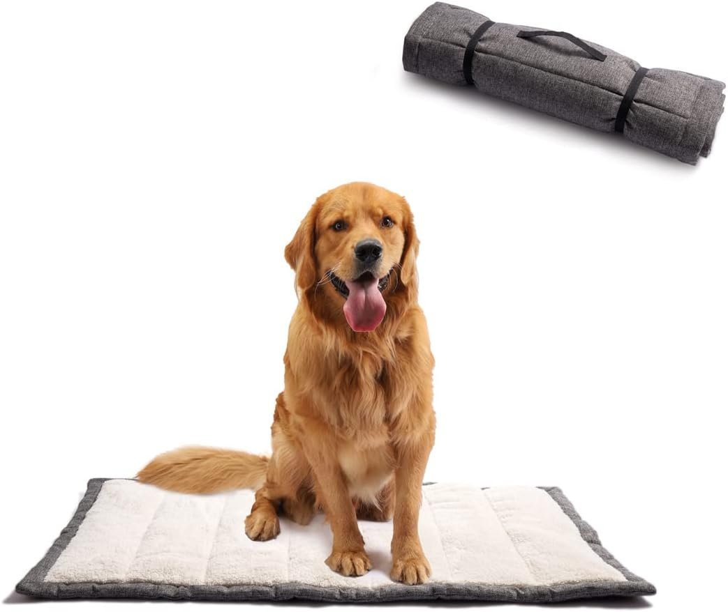 vmgreen portable dog travel mat large rolled with carry handles