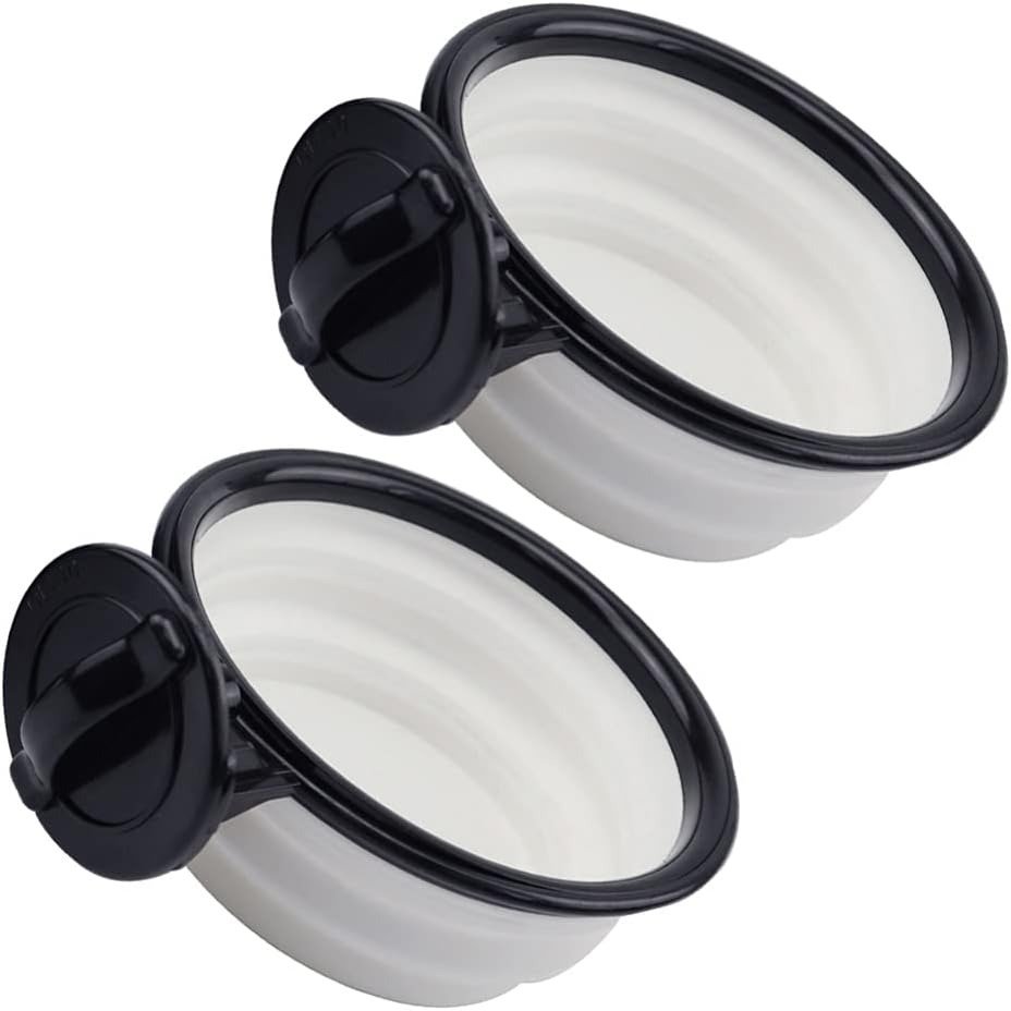Joyinjojo Collapsible Dog Bowls with Lids (2-Pack) — Best with Lids for Pre-Packed Meals