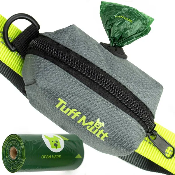 TUFF MUTT Poop Bag Holder Leash Attachment Dispenser