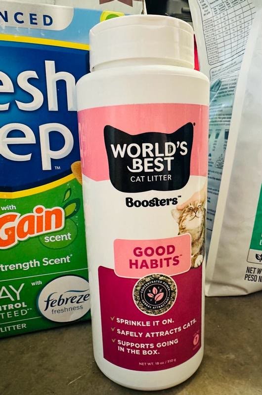 2. World's Best Cat Litter Boosters Good Habits (18 oz) — Works With Any Litter