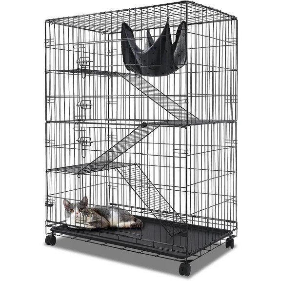 2. Homey Pet 51" 4-Tier Cat Cage — Best All-Rounder