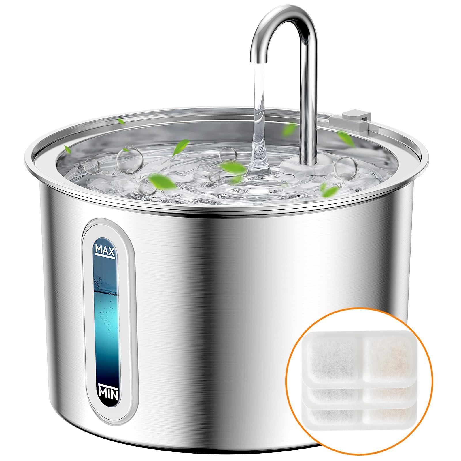 3. oneisall Stainless Steel Fountain (2 L) — Best Budget Stainless