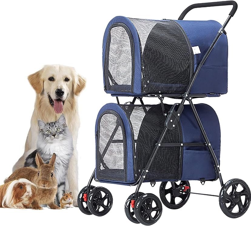 6. 3-in-1 Stroller with Dual Detachable Carriers — Best for Two Cats