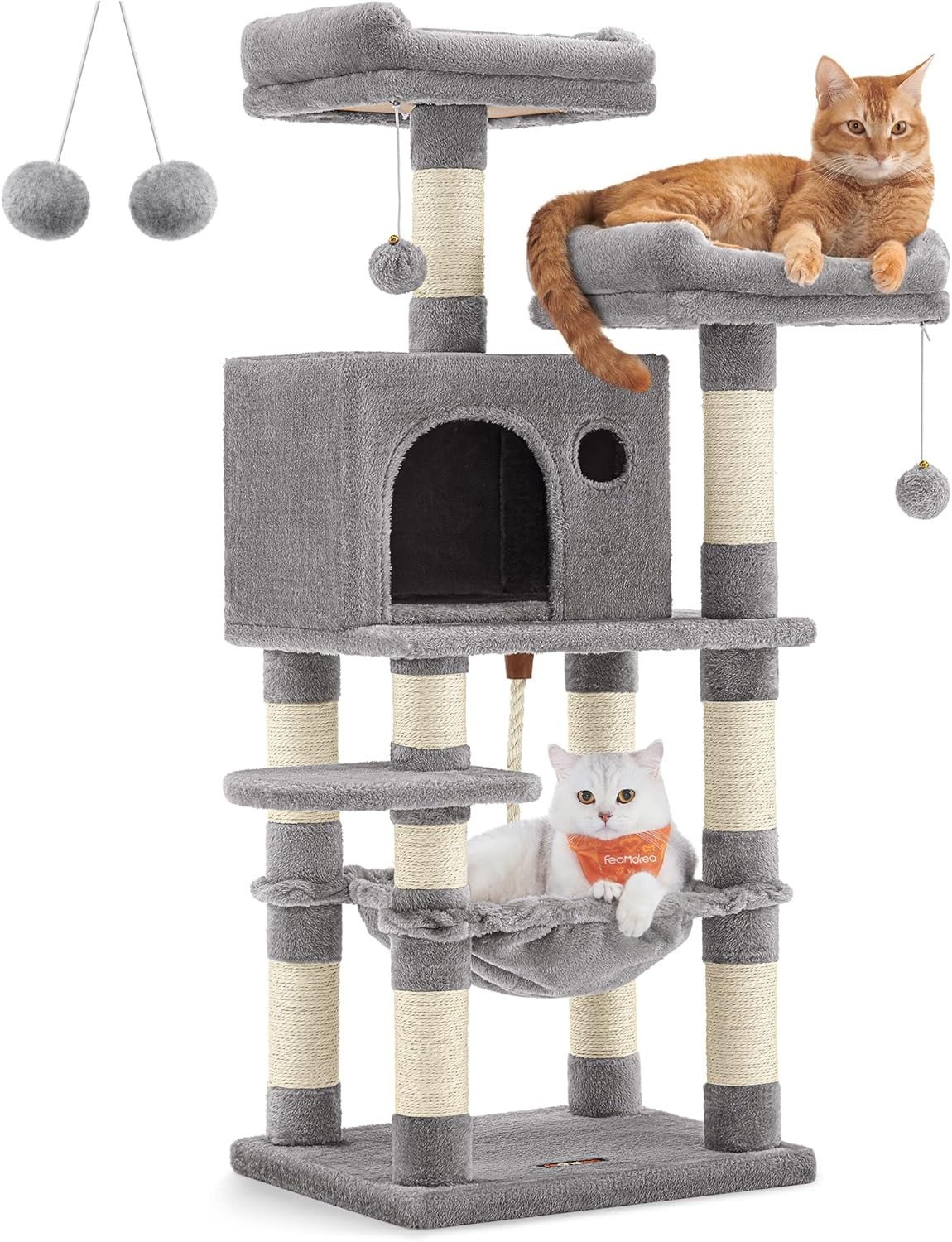 4. Feandrea 56.3" Cat Tree — Best Compact