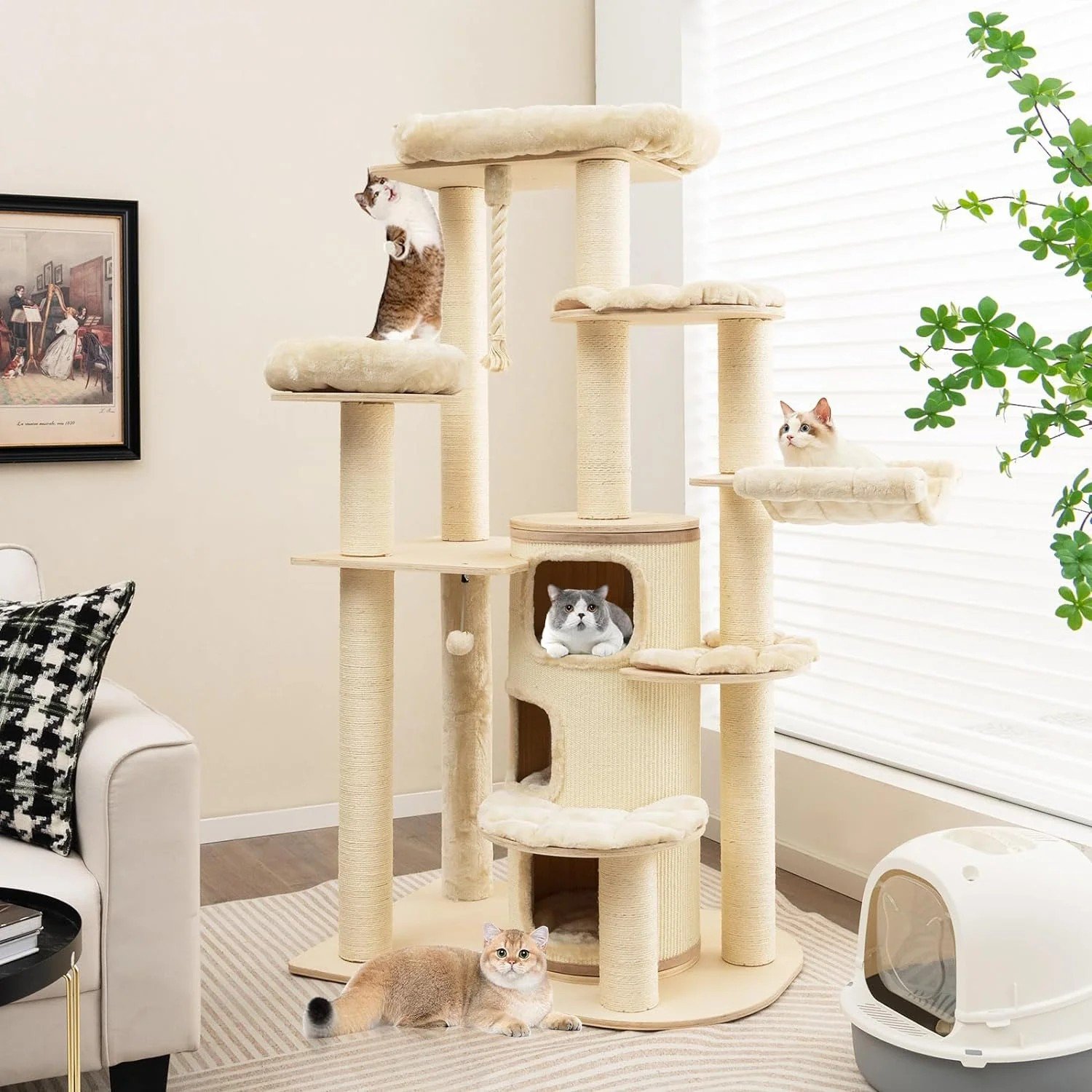 5. Tangkula 67" Tall Cat Tree — Best Modern Design