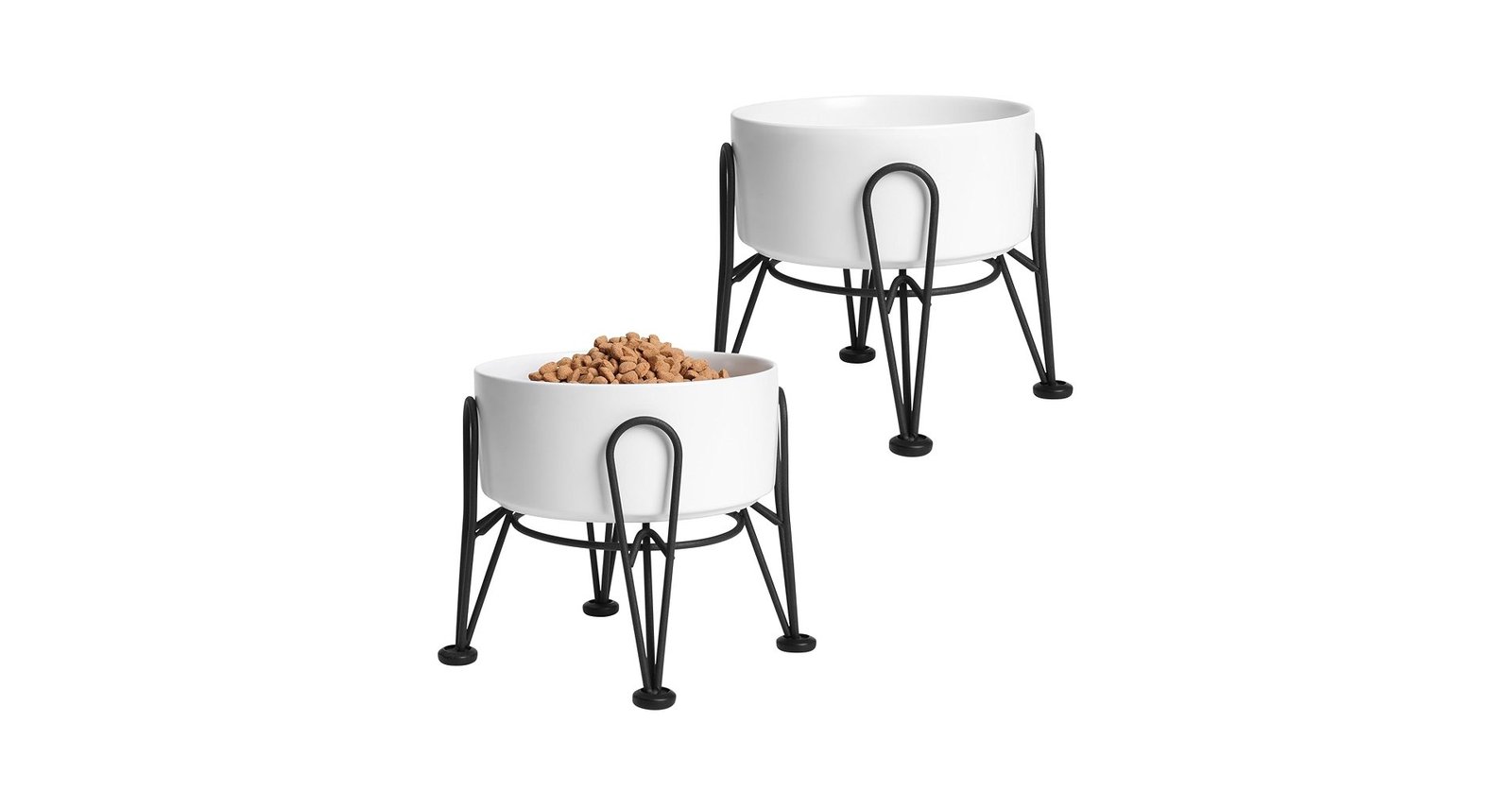 3. Kitwinney Ceramic Dog Bowls with Metal Stands (2-Pack) — Best 2-Pack Value