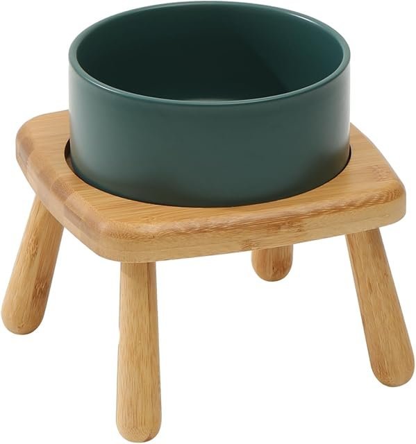 5. Havniva 6.1" Elevated Ceramic Bowl — Best for Small/Medium Dogs