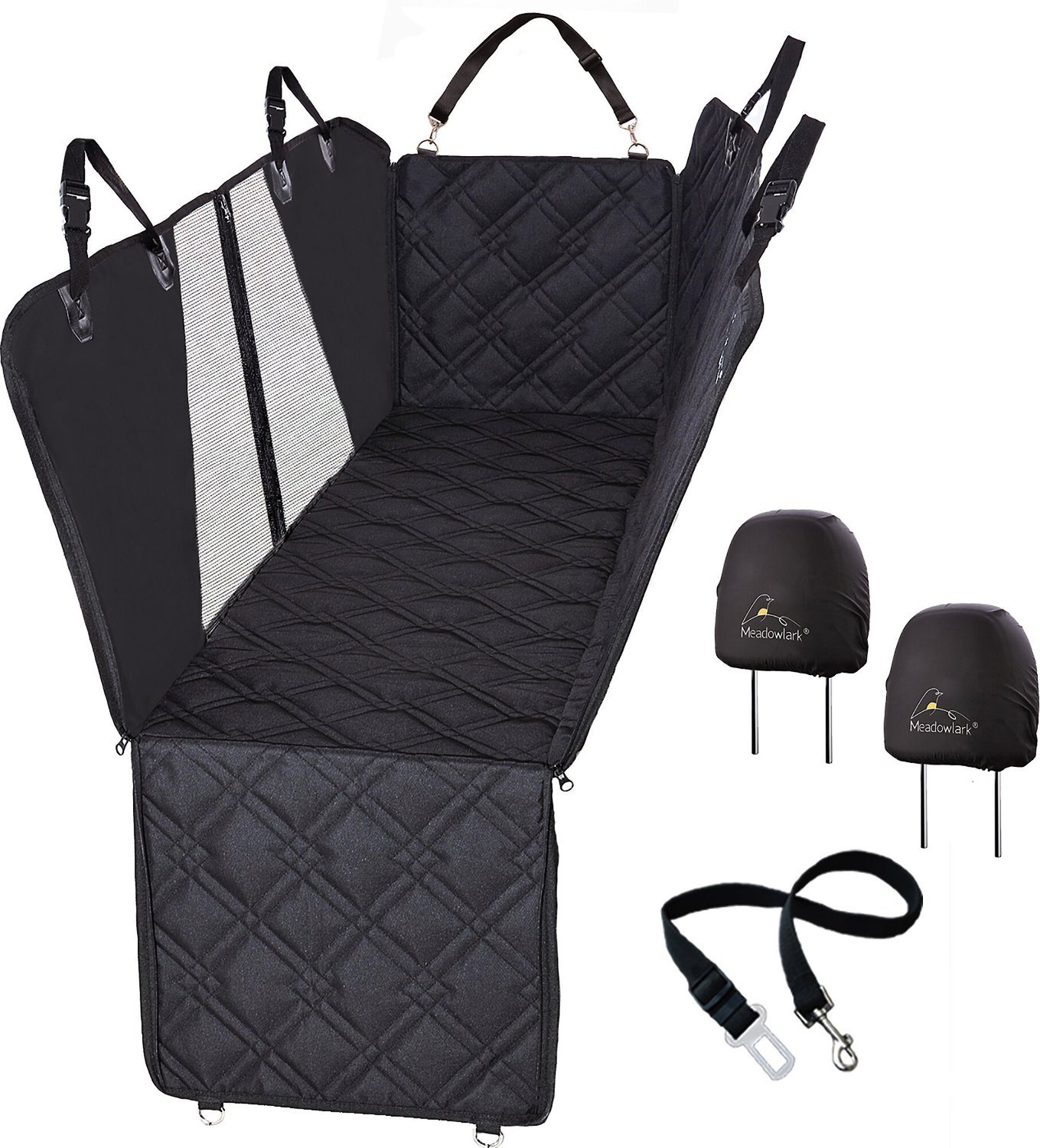 4. Meadowlark Dog Car Seat Cover with Mesh Window — Best compact ventilated