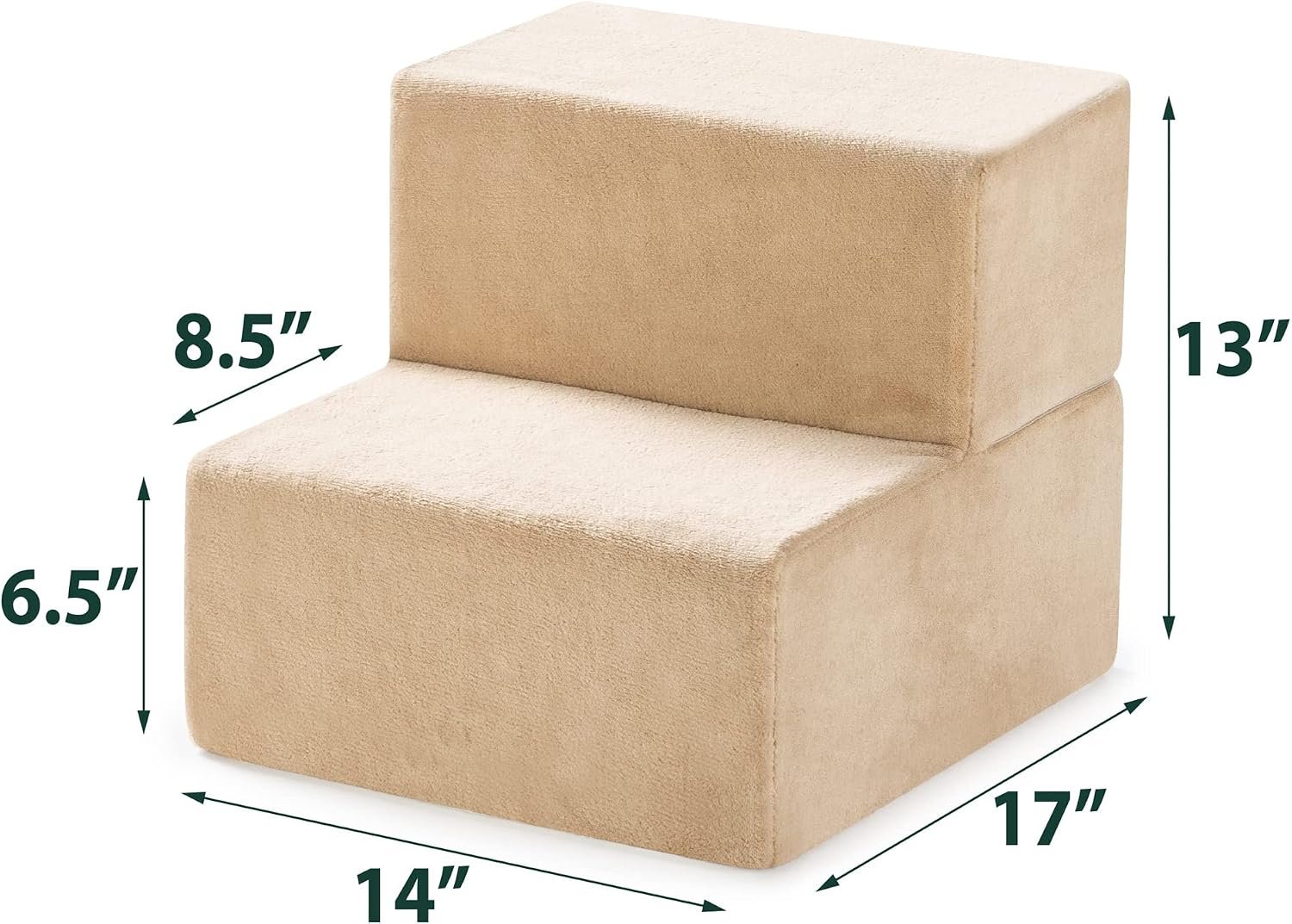 6. ZINUS Foam Pet Stairs (2-Step XS) — Best low foam